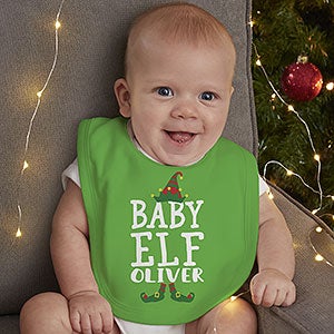 Christmas Elf Personalized Baby Bibs