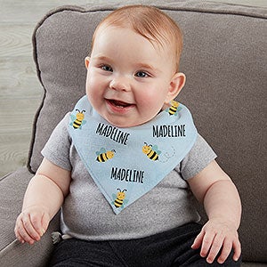 Bee Happy Personalized Bandana Bibs