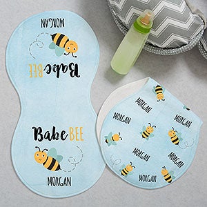 Bee Happy Personalized Burp Cloths