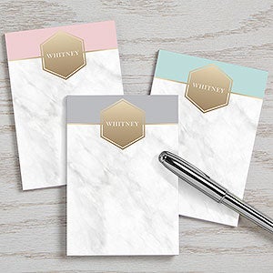 Marble Personalized Mini Notepads - Set of 3