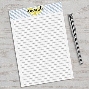 Striped Lemons Personalized Notepad