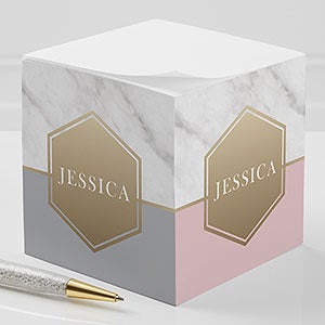 Marble Personalized Paper Note Cube