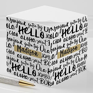 Around The World Hello Personalized Paper Note Cube