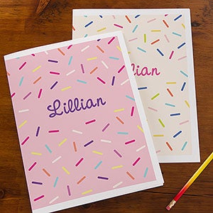 Colorful Sprinkles Personalized Folders - Set of 2