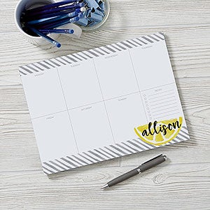 Striped Lemons Personalized 8.5x11 Weekly Planner