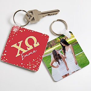 0 Chi Omega Personalized Photo Keychain