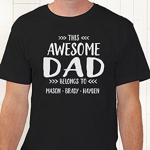 This Awesome Dad Belongs To Personalized T-Shirt - Adult Small - Royal Blue