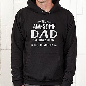 This Awesome Dad Belongs To Personalized Hooded Sweatshirt - Adult X-Large - Black