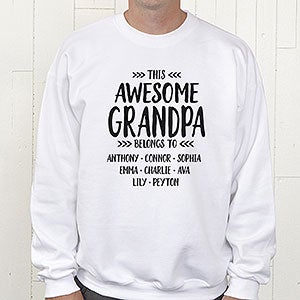 This Awesome Dad Belongs To Personalized Crewneck Sweatshirt - Adult Small - White