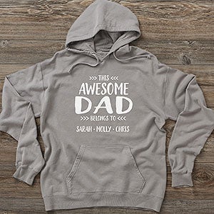 This Awesome Dad Belongs To Personalized ComfortWash Hoodie - Adult Medium - Anchor Slate