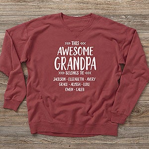 This Awesome Dad Belongs To Personalized ComfortWash Sweatshirt - Adult Medium - Cayenne