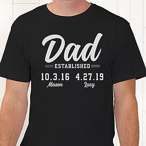 Personalized Dad Established T-Shirt - Adult Medium - Royal Blue