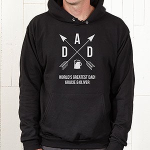 Personalized Dad Symbols Hooded Sweatshirt - Adult Small - Black
