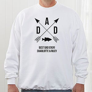 Personalized Dad Symbols Crewneck Sweatshirt - Adult Medium - White