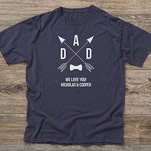 Personalized Dad Symbols ComfortWash T-Shirt - Adult Small - Anchor Slate