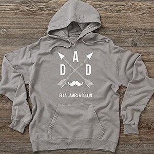 Personalized Dad Symbols ComfortWash Hoodie - Adult Small - Black