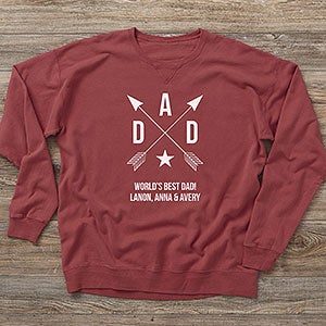 Personalized Dad Symbols ComfortWash Sweatshirt - Adult Large - Anchor Slate