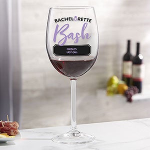 Bachelorette Bash Personalized Red Wine Glass