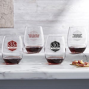 Retirement Personalized 21 oz Stemless Wine Glass