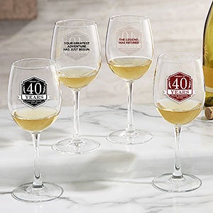Retirement Personalized 12 oz White Wine Glass