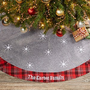 Wintry Cheer Personalized Christmas Tree Skirt