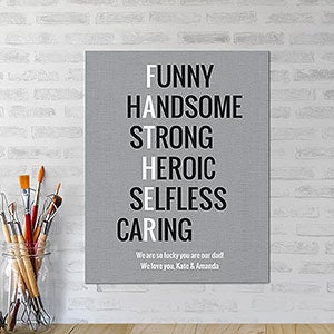 Father Acronym Personalized Canvas Tile Board - 30x40