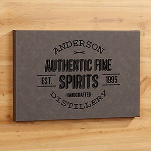 Vintage Distillery Personalized Leatherette Wall Decor- Charcoal-24747-C
