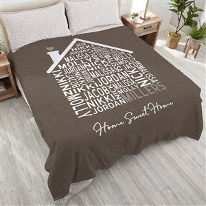 Family Home Personalized 90x90 Plush Queen Fleece Blanket