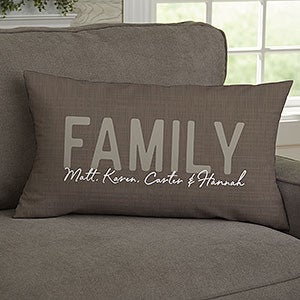 Family Home Personalized Lumbar Velvet Throw Pillow