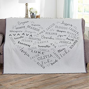 Farmhouse Heart Personalized 56x60 Woven Throw