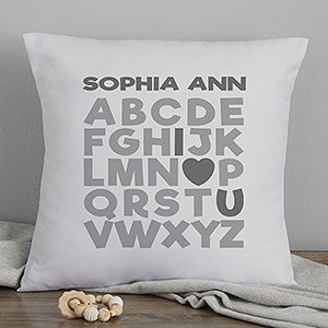 Alphabet Message Personalized 18-inch Throw Pillow