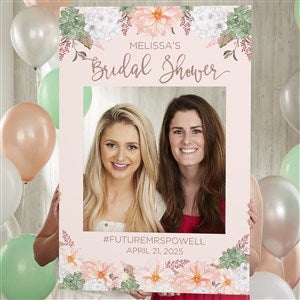 Modern Floral Wedding Personalized Photo Frame Prop