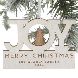 Family Joy Personalized Whitewash Wood Ornament