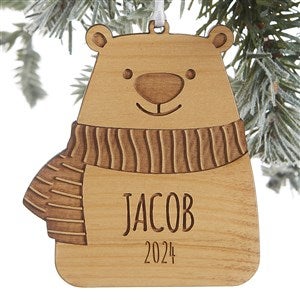 Baby Bear Personalized Wood Ornament- Natural - #24818-N