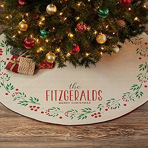 Christmas Wreath Personalized Christmas Tree Skirt