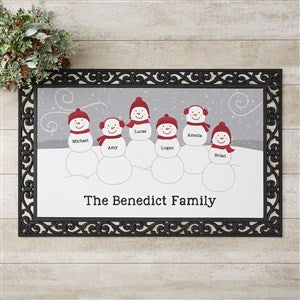 Snowman Family Personalized Doormat - 20x35
