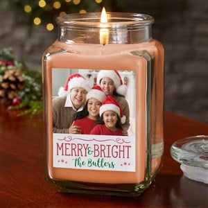 Holiday Phrases 18oz Walnut Coffee Scented Christmas Photo Candle