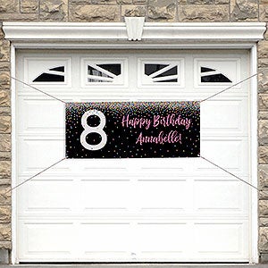 Confetti Personalized Birthday Banner - 20x48