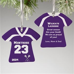 2-Sided Lacrosse Sports Jersey Personalized T-Shirt Ornament
