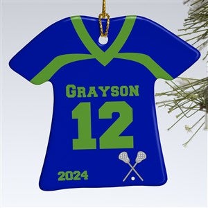 1-Sided Lacrosse Sports Jersey Personalized T-Shirt Ornament