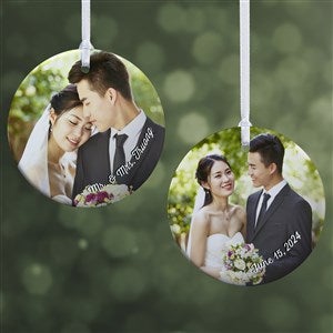 Wedding Photo Memories Personalized Ornament - 2 Sided Glossy