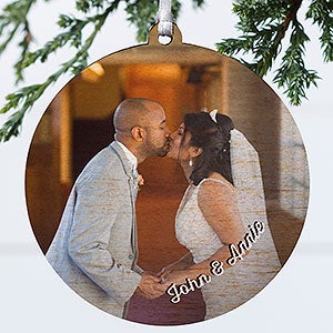 Wedding Photo Memories Personalized Ornament - 1 Sided Wood