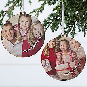 Kids Photo Memories Personalized Ornament - 2 Sided Wood