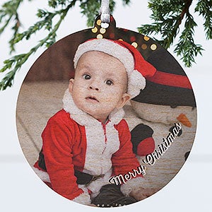 Baby Photo Memories Personalized Ornament - 1 Sided Wood