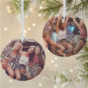 Vacation Photo Memories Personalized Ornament - 2 Sided Matte