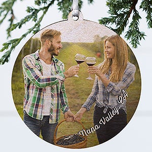 Vacation Photo Memories Personalized Ornament - 1 Sided Wood