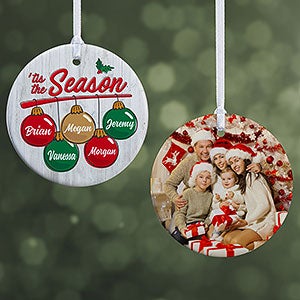 'Tis the Season Personalized Ornament - 2 Sided Glossy