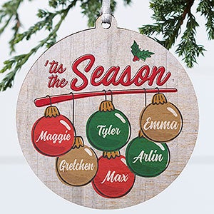 'Tis the Season Personalized Wood Ornament