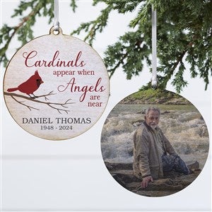 Cardinal Memorial Personalized Wood Photo Ornament