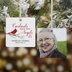 Cardinal Memorial Personalized Metal Photo Ornament